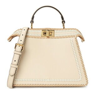FENDI FF Jacquard Shopper Tote Shoulder Bag Brown